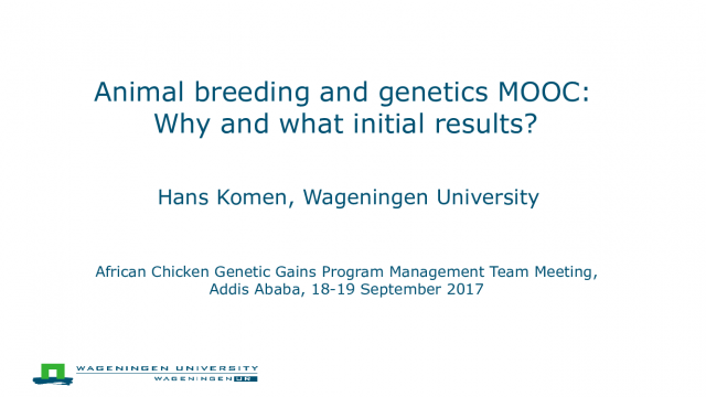Animal breeding and genetics MOOC: Why and what initial results? | CGIAR  Research Program on Livestock